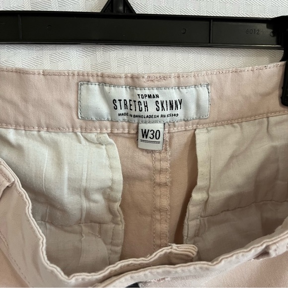 Topman Stretch Skinny Flat Front Button Fly Shorts Light Pink Size 30 - Picture 3 of 9